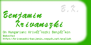 benjamin krivanszki business card